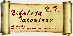 Nikolija Tatomirov vizit kartica